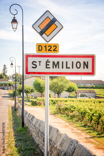 Saint Emilion roadsign, Bordeaux, France