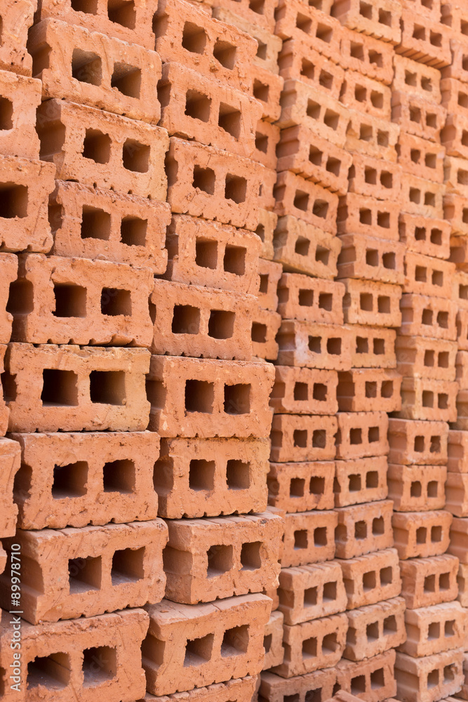 pile of brick block used for industrial in residential building pile of brick block used for industrial in residential building