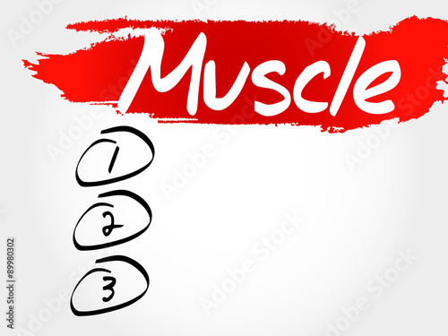 Muscle blank list, health concept