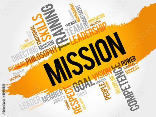 MISSION word cloud, business concept