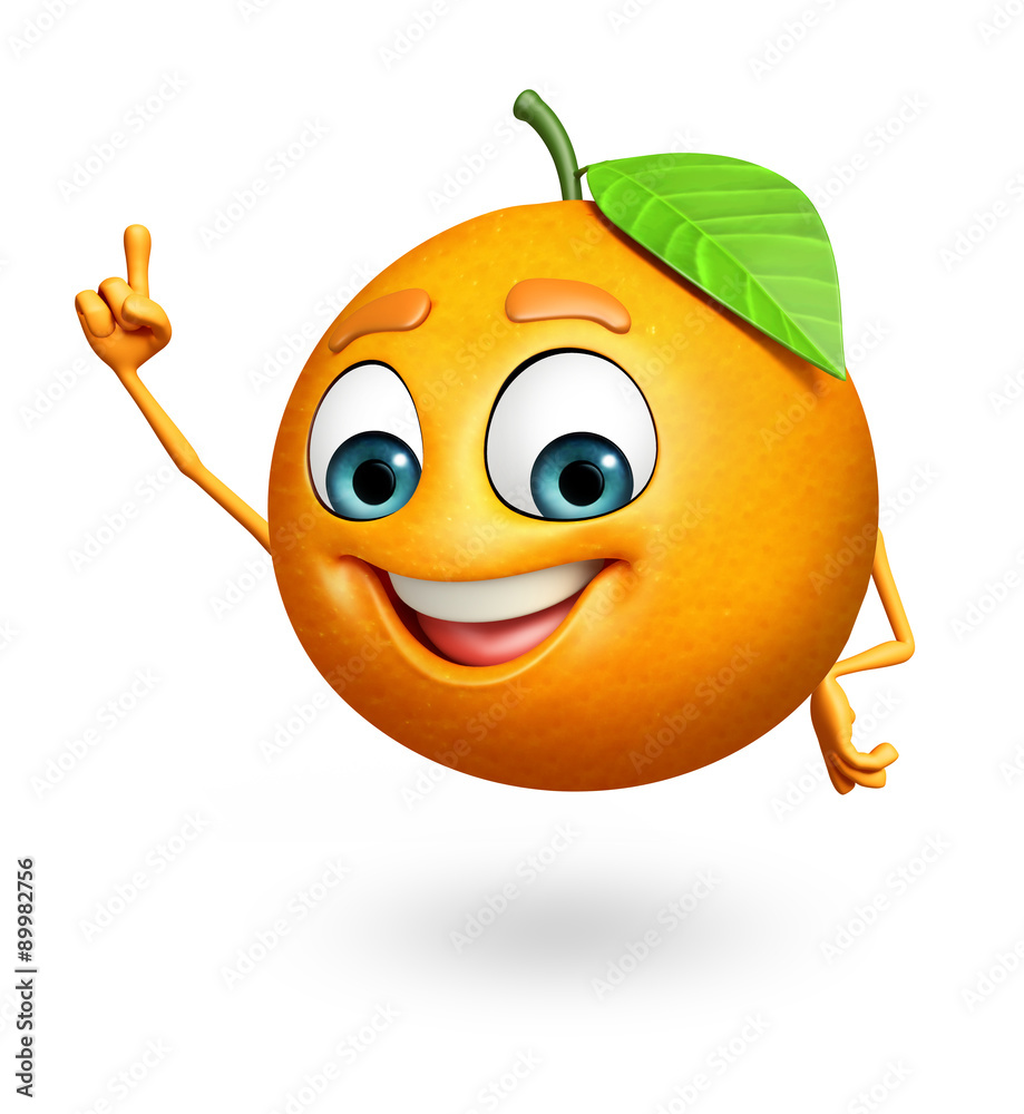 Cartoon character of orange Cartoon character of orange