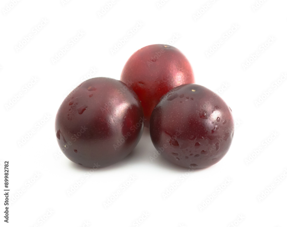 Isolated cherries. Water drops on the berries. Isolated cherries. Water drops on the berries.