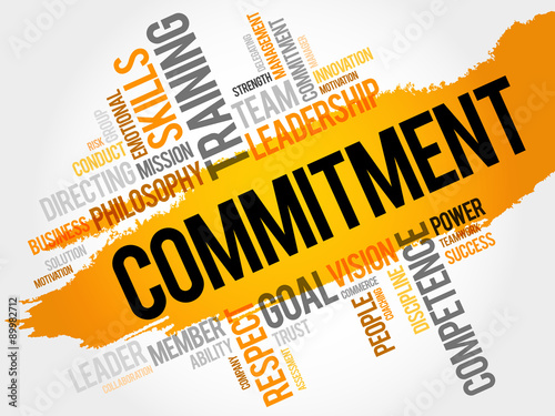 Commitment word cloud, business concept