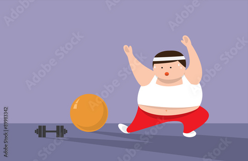 Fat Man or Fat women are exercising