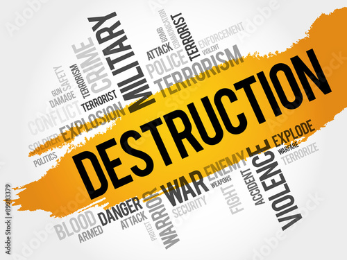 DESTRUCTION word cloud concept