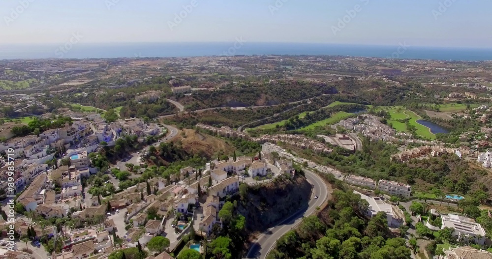 Aerial. Beautiful Panorama of Village in Spain Aerial. Beautiful Panorama of Village in Spain