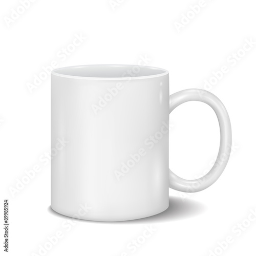 Vector Classic White Cup for Business Branding and Corporate