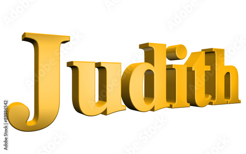 3D Judith text on white background photo