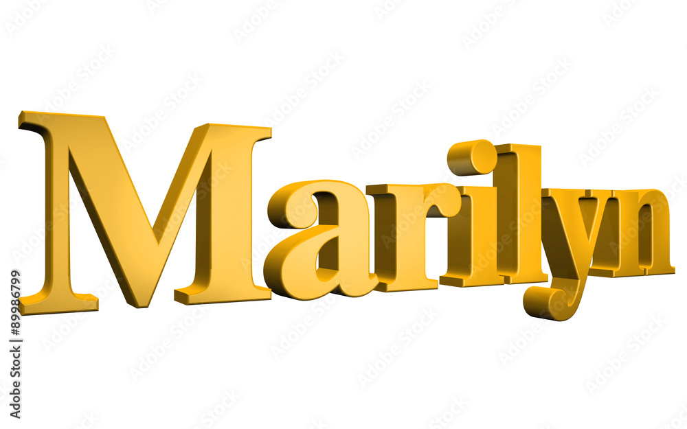 3D Marilyn text on white background 3D Marilyn text on white background