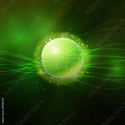 Main green particle illustration