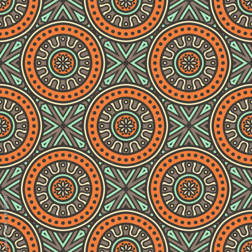 Ethnic floral seamless pattern