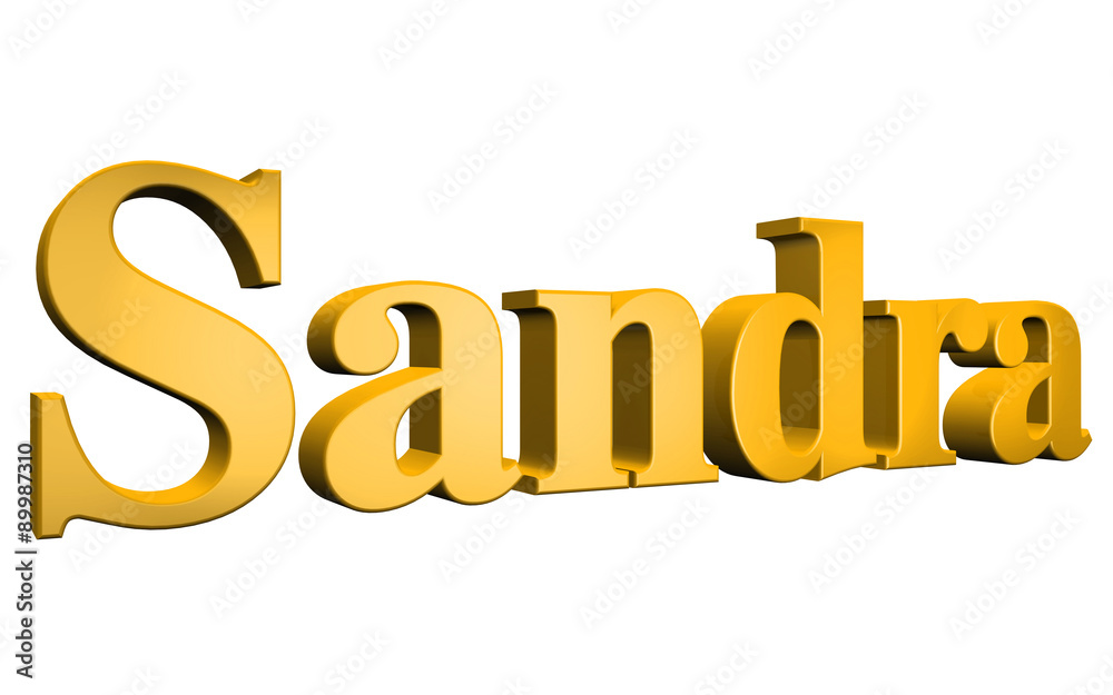 3D Sandra text on white background 3D Sandra text on white background