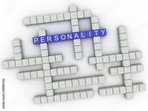 3d image Personality issues concept word cloud background