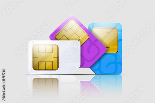 SIM cards for mobile phones. Mobile and wireless communication