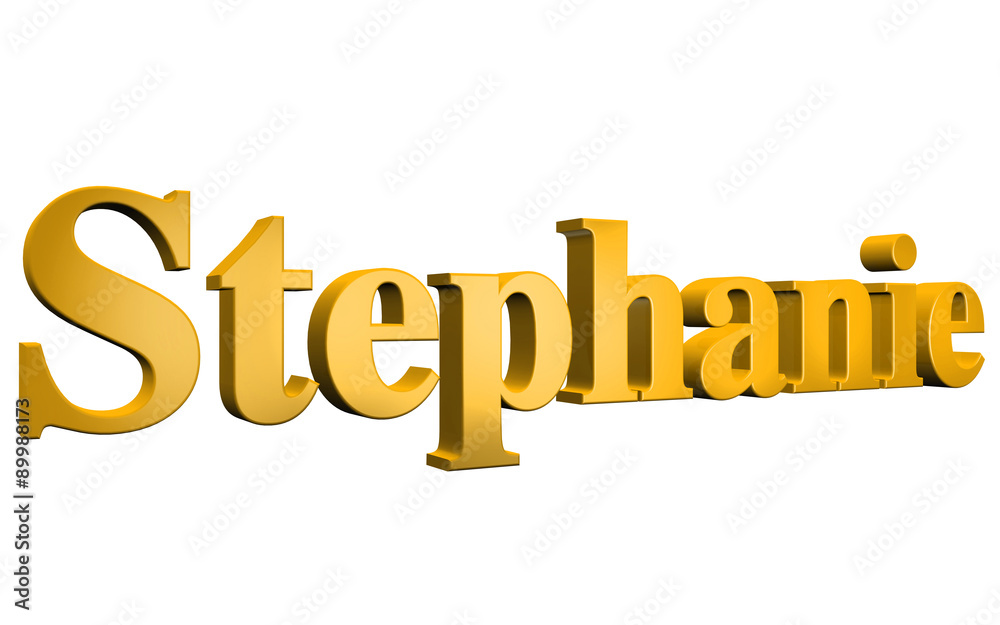 3D Stephanie text on white background