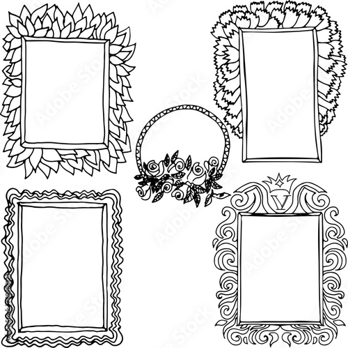 hand drawn frames set