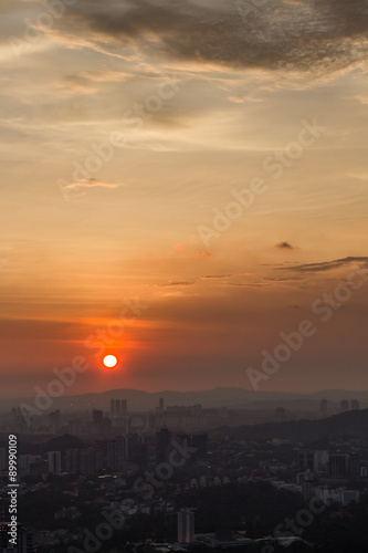 sunset   over Kuala Lumpur city centre