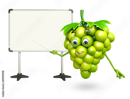 Cartoon character of grapes photo