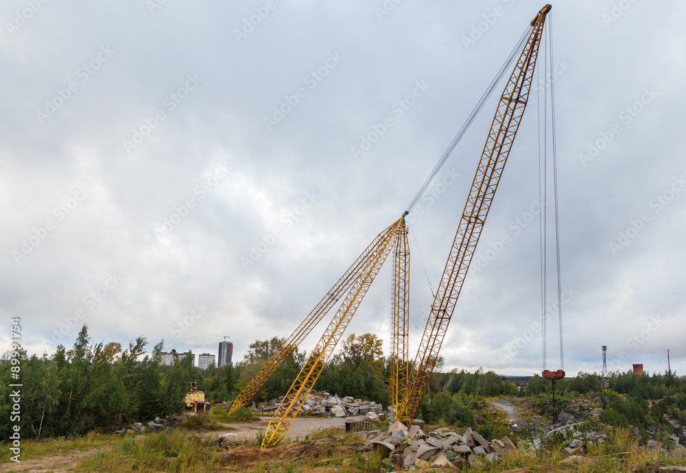 Granite quarry in the summer Ural Ekaterinburg