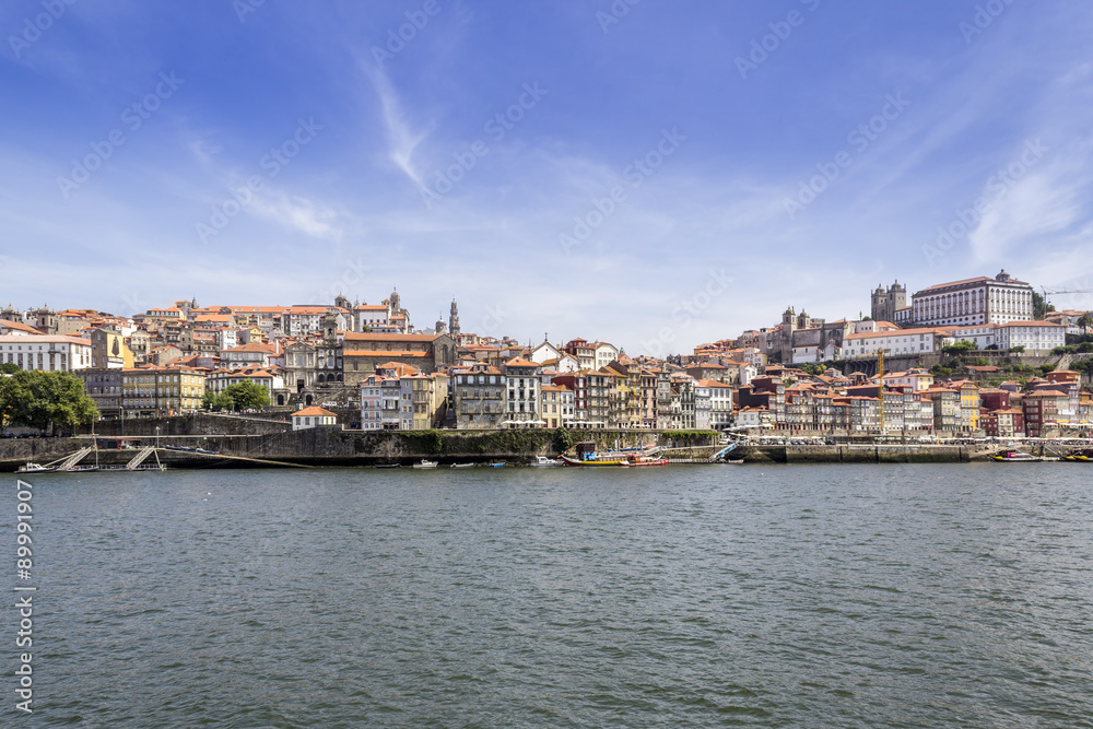 View of Ribeira historical quarter, on the margin Douro river