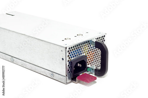 computer power supply in the server machine isolated on white