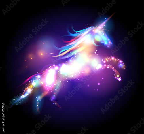 Canvas Print Star magic unicorn logo.