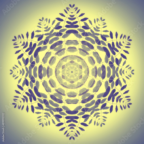 Flower Mandala with light background. Ornamental round floral Pattern.
