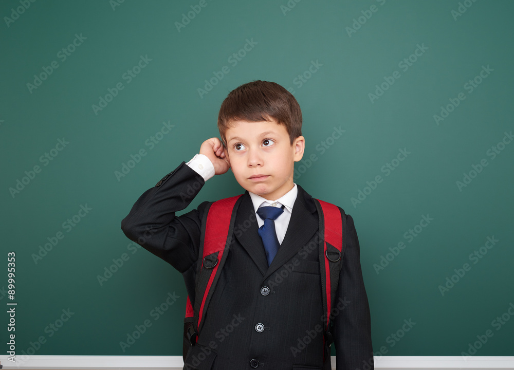 school boy portrait near board school boy portrait near board