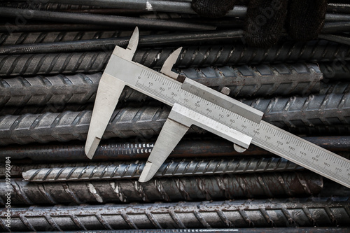 Vernier Caliper, precision measurement tool put on steel