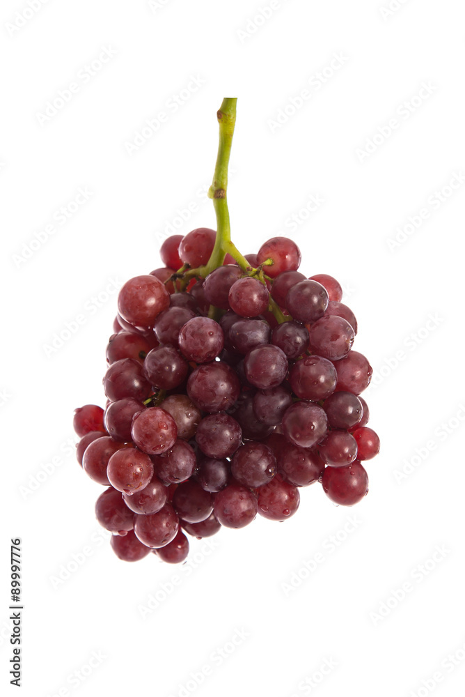 Fototapeta premium Fresh red grapes on white