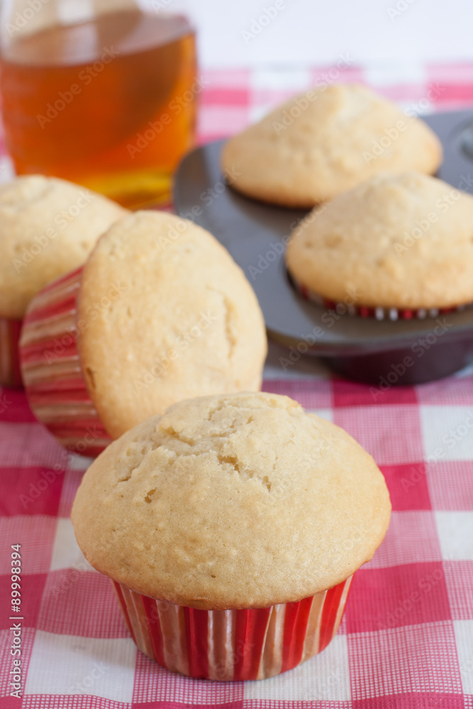 Honey Muffins on a table Honey Muffins on a table