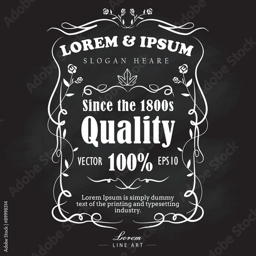 Hand drawn frame label retro vintage blackboard banner vector il