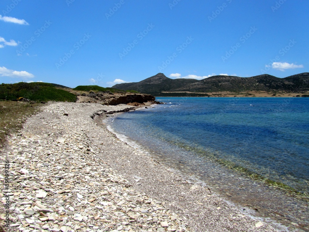 White beach on Antiparos, Cyclades, Greece
