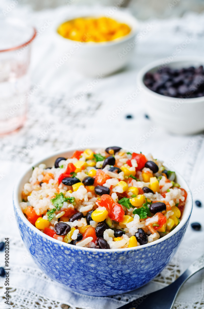 Lime black beans corn rice Lime black beans corn rice