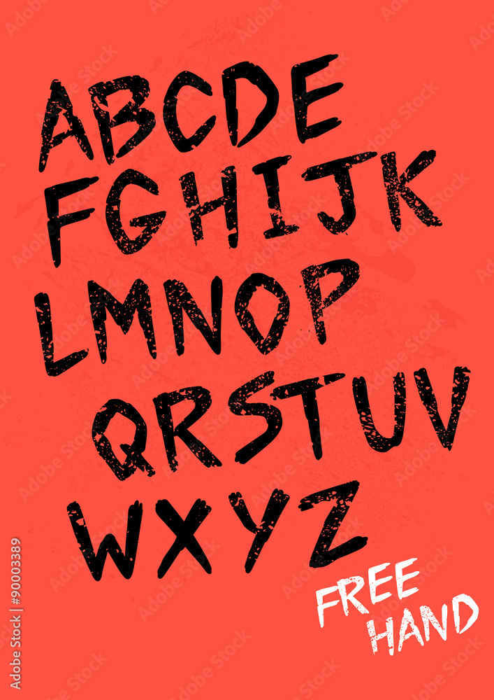 Hand Drawn Vector Alphabet text. Bold strokes for decoration and effects.  Vector illustration. Stock Vector | Adobe Stock