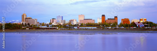 Cuadro en lienzo Sunset, Anchorage, Alaska