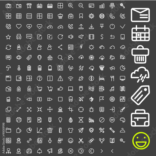 Line icons for applications and websites