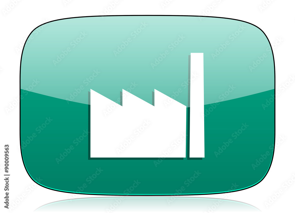 factory green icon industry sign manufacture symbol factory green icon industry sign manufacture symbol
