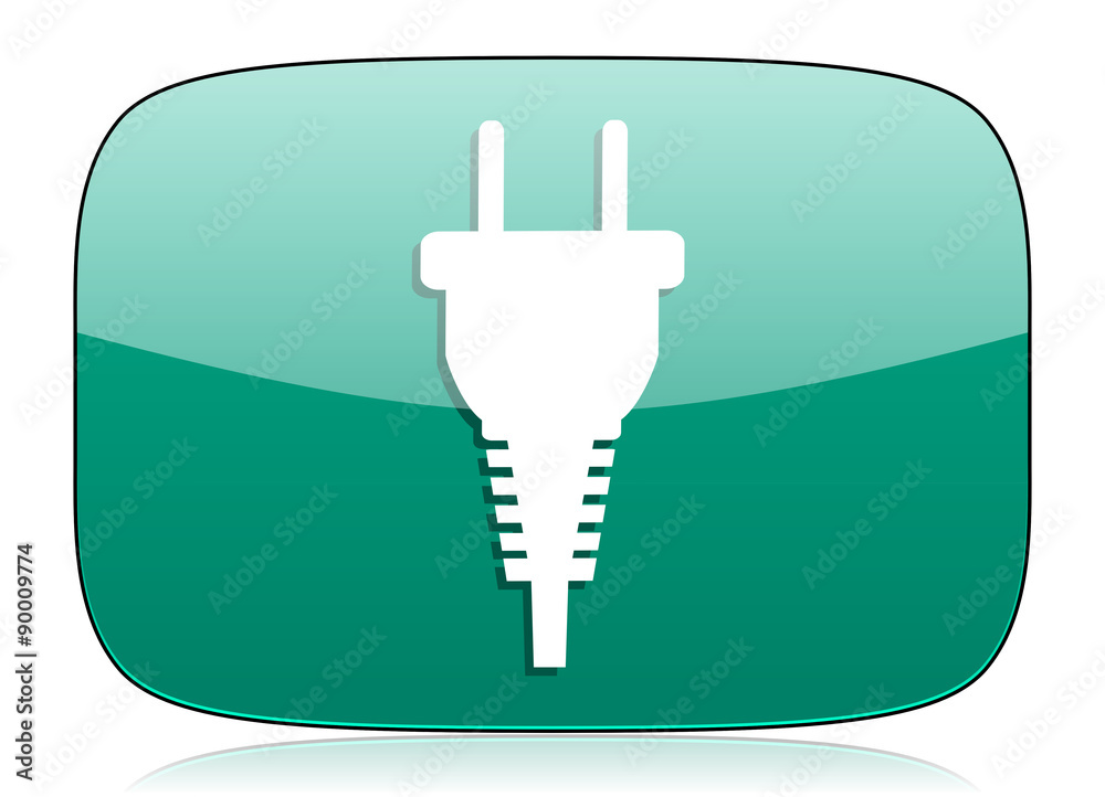 plug green icon electric plug sign plug green icon electric plug sign