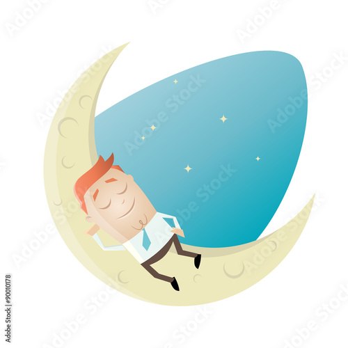 mond schlafen business mann lustig