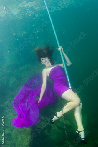 Underwater striptease