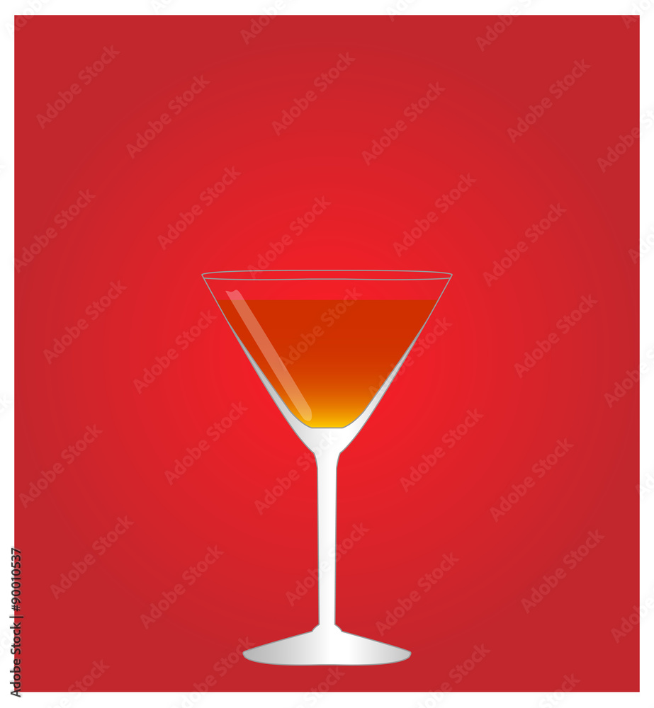 Minimalist Drinks List with Manhattan Red Background EPS10 Minimalist Drinks List with Manhattan Red Background EPS10