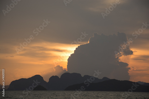 Sunset in Phang Nga National Park, Thailand