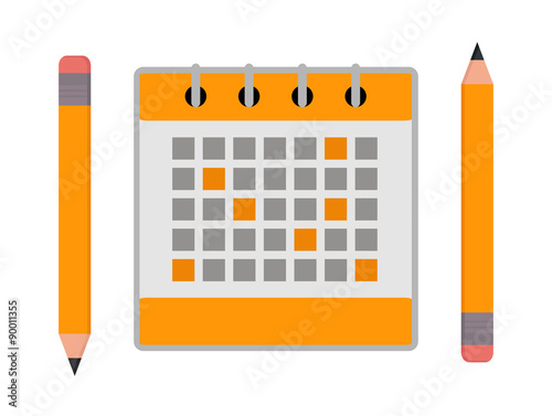 business concept - vector design of calendar and pencil