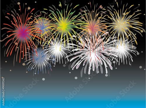 Feux d'artifice - illustration - vecteur