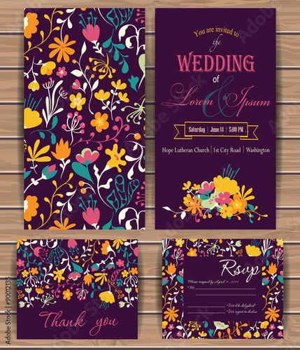 Floral vector card templates.
