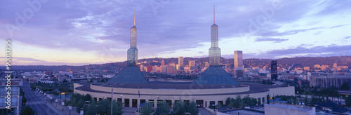 Canvas Print Portland Convention Center, Sunrise, Oregon
