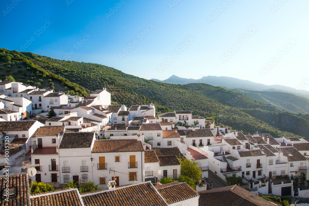 Old Andalucia Village Zahara with lake in Spain (Pueblos Blancos