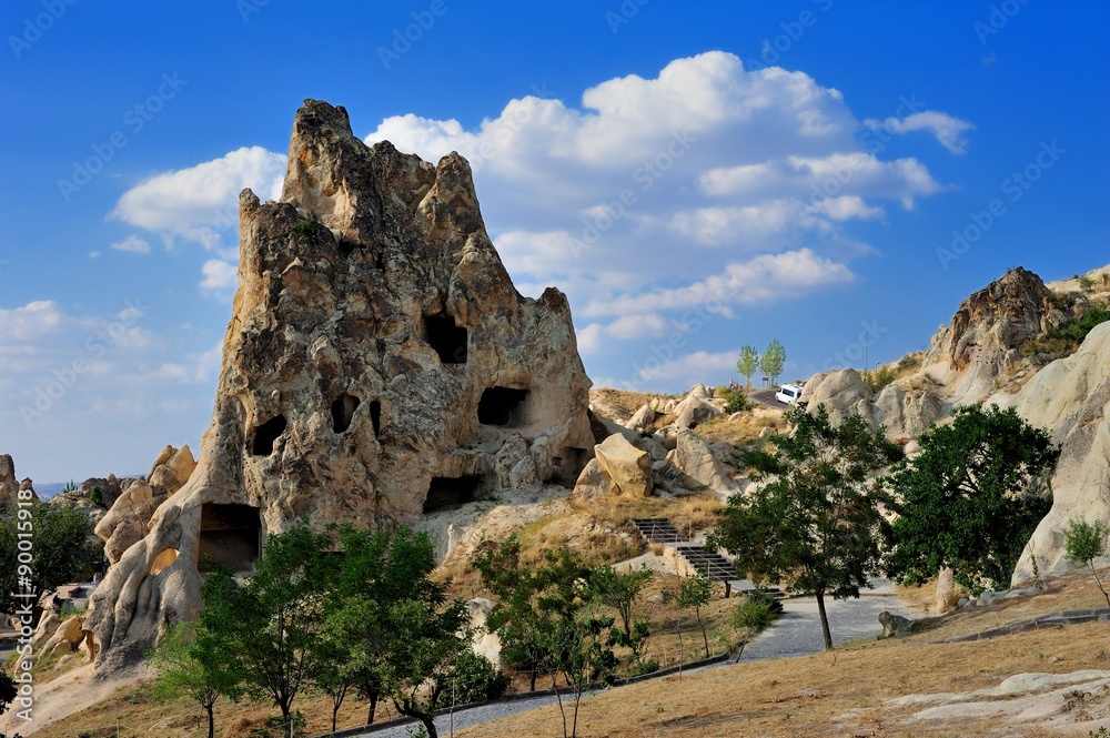 Interesting Stone Formation Panorma Urgup Open Air Museum in Cappadocia Turkey