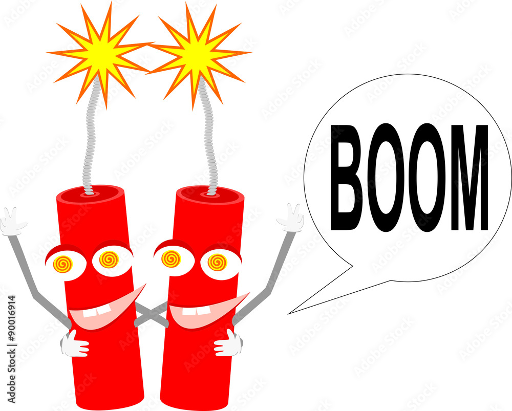A pair of dynamite explosion humor vector A pair of dynamite explosion humor vector
